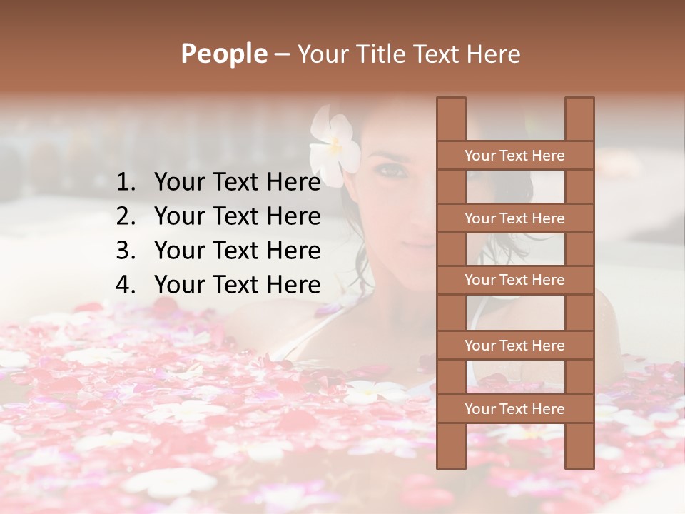 Tropical Woman Bath PowerPoint Template
