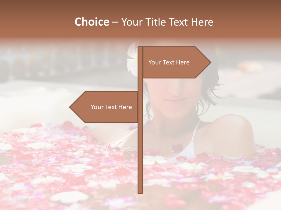 Tropical Woman Bath PowerPoint Template