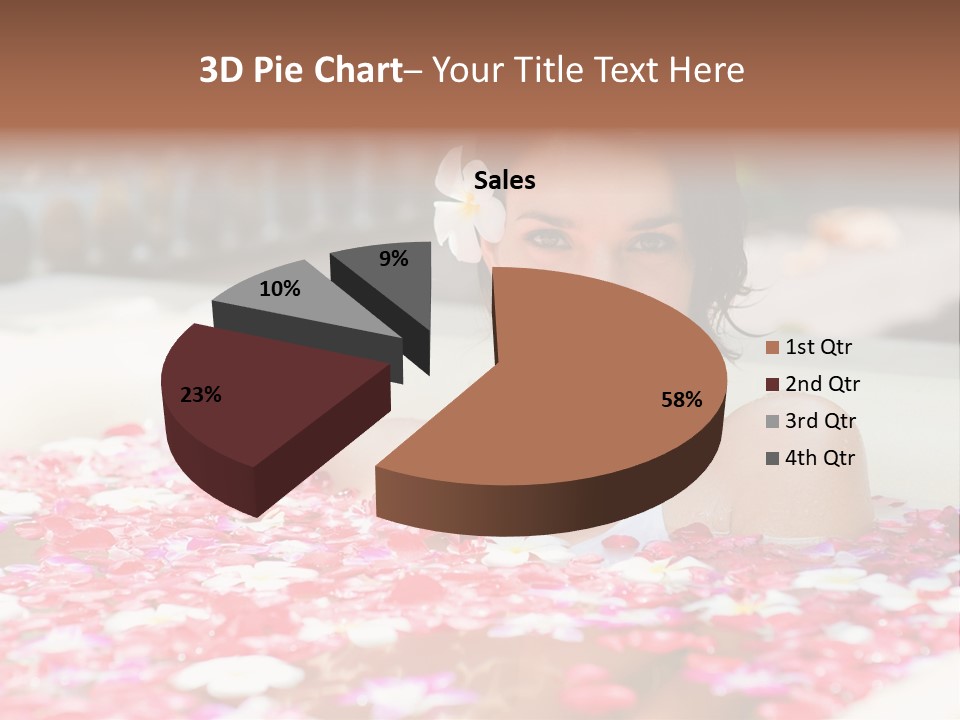 Tropical Woman Bath PowerPoint Template