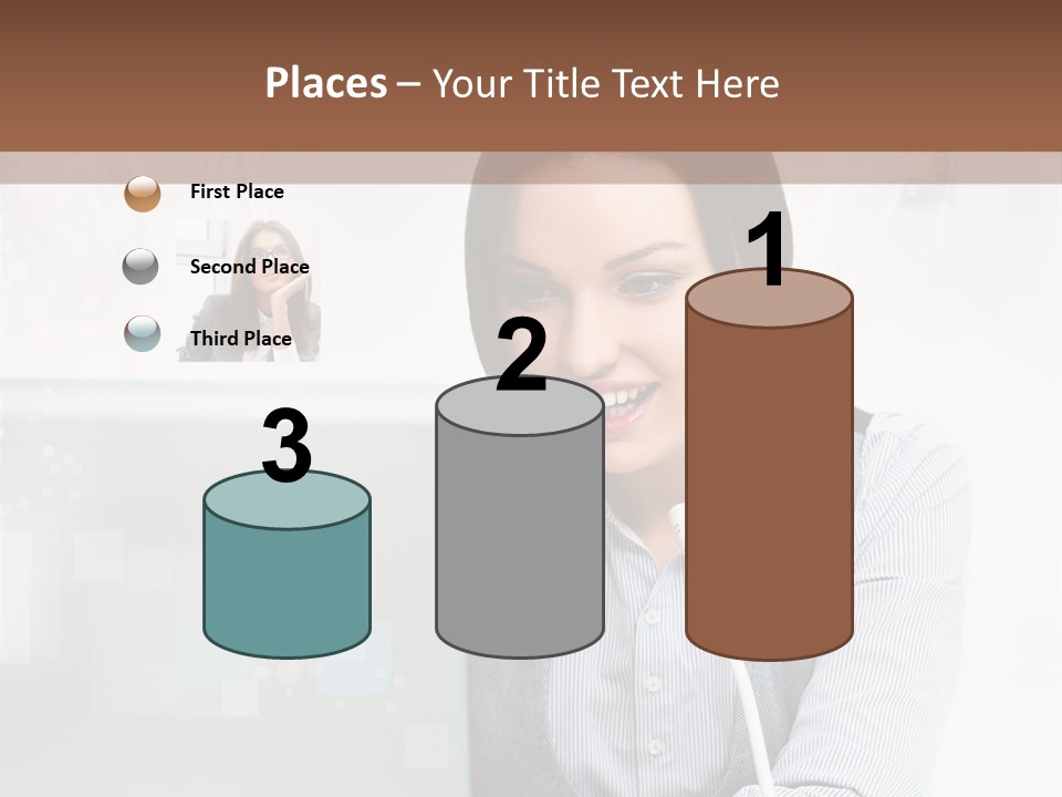 A Woman Sitting In Front Of A Laptop Computer PowerPoint Template