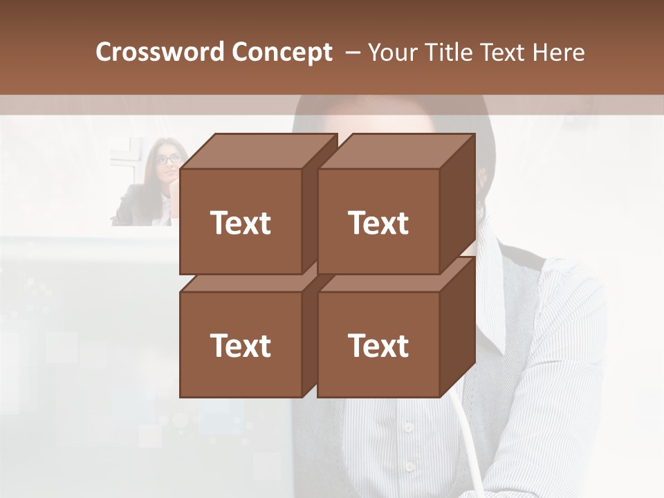 A Woman Sitting In Front Of A Laptop Computer PowerPoint Template