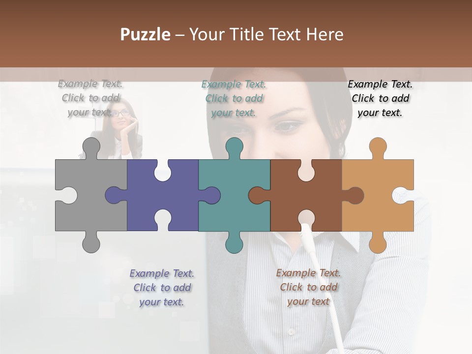 A Woman Sitting In Front Of A Laptop Computer PowerPoint Template