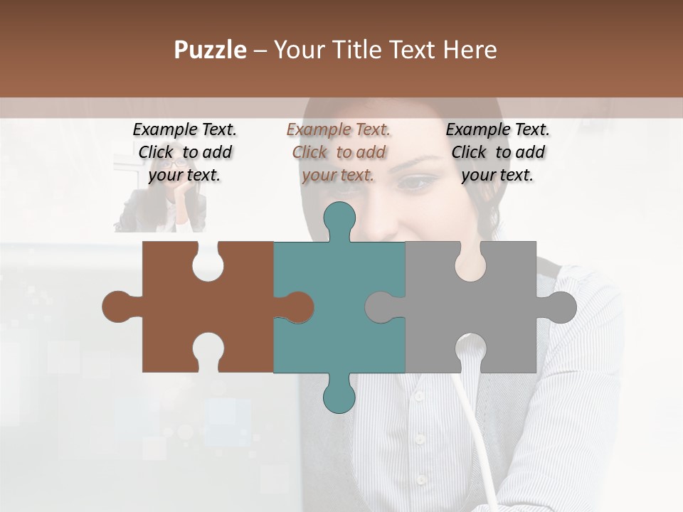 A Woman Sitting In Front Of A Laptop Computer PowerPoint Template