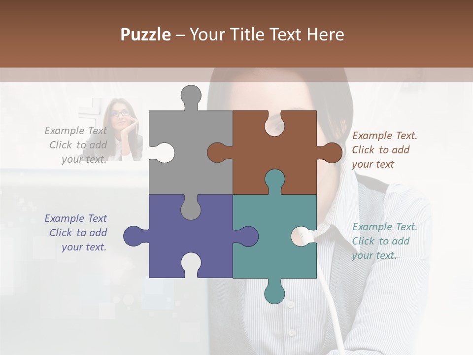 A Woman Sitting In Front Of A Laptop Computer PowerPoint Template