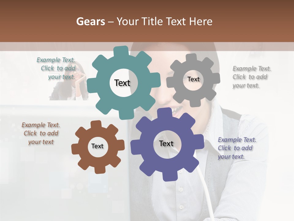 A Woman Sitting In Front Of A Laptop Computer PowerPoint Template