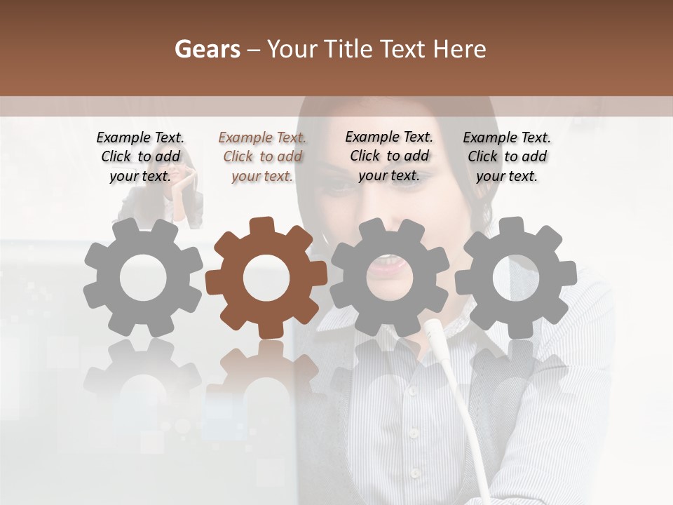 A Woman Sitting In Front Of A Laptop Computer PowerPoint Template