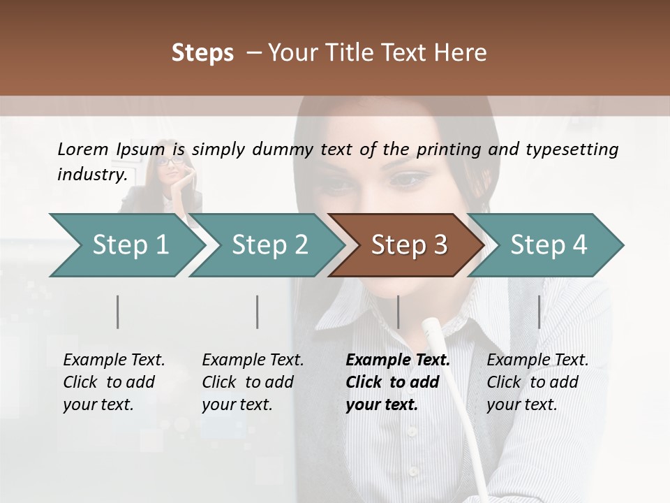 A Woman Sitting In Front Of A Laptop Computer PowerPoint Template