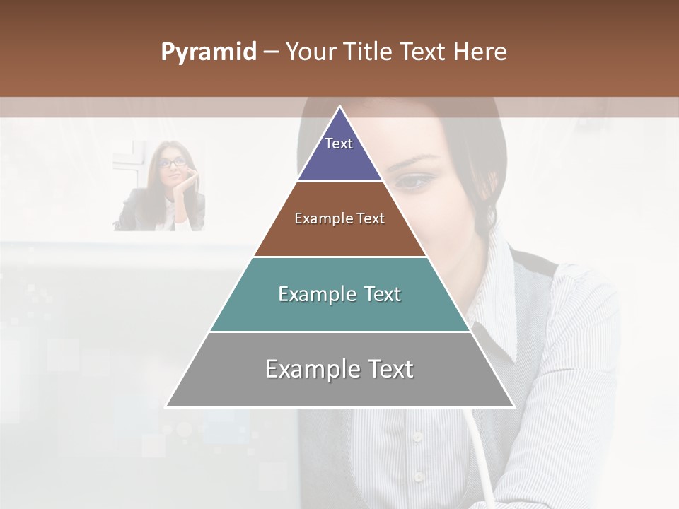 A Woman Sitting In Front Of A Laptop Computer PowerPoint Template