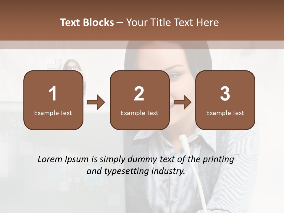 A Woman Sitting In Front Of A Laptop Computer PowerPoint Template