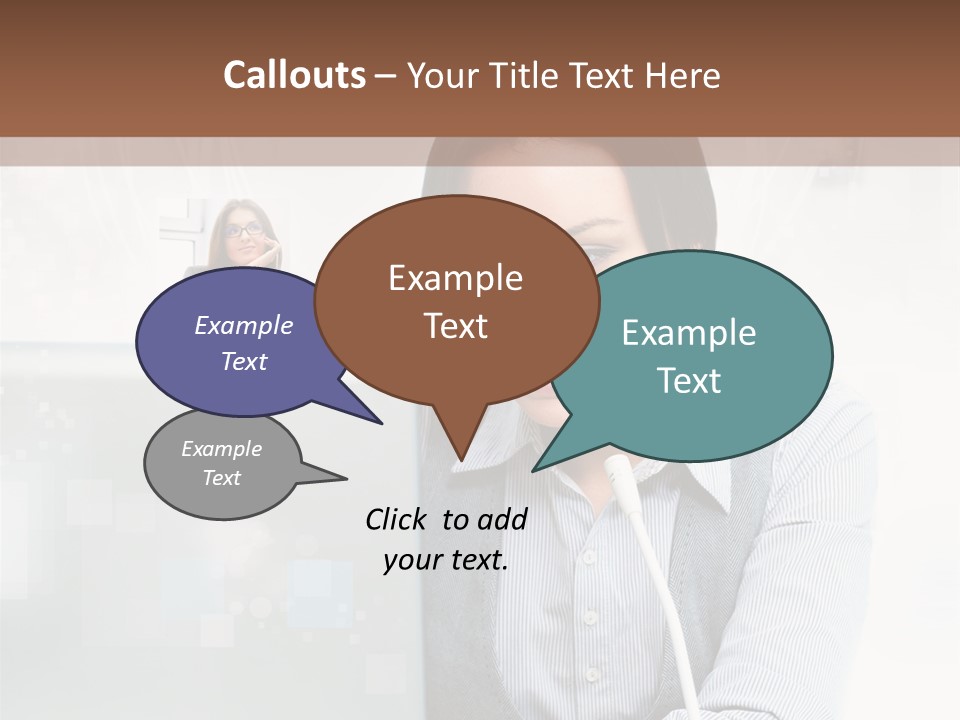 A Woman Sitting In Front Of A Laptop Computer PowerPoint Template