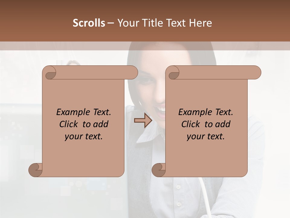 A Woman Sitting In Front Of A Laptop Computer PowerPoint Template