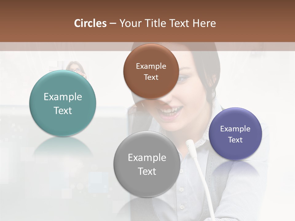 A Woman Sitting In Front Of A Laptop Computer PowerPoint Template