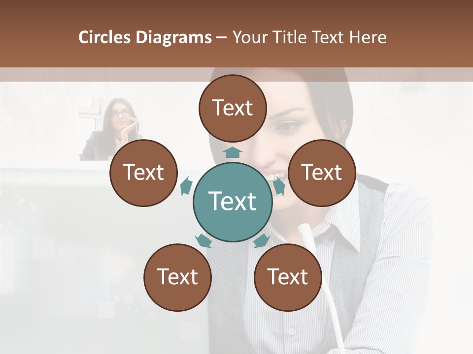 A Woman Sitting In Front Of A Laptop Computer PowerPoint Template