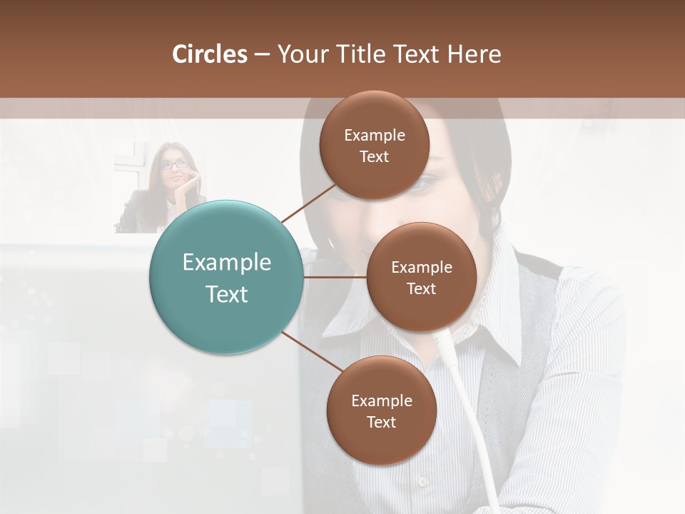 A Woman Sitting In Front Of A Laptop Computer PowerPoint Template