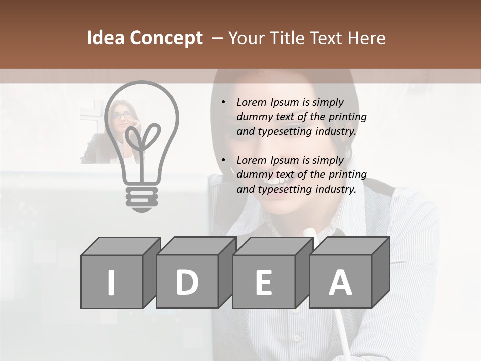 A Woman Sitting In Front Of A Laptop Computer PowerPoint Template