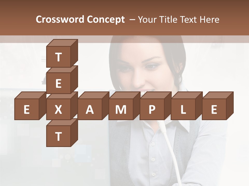 A Woman Sitting In Front Of A Laptop Computer PowerPoint Template