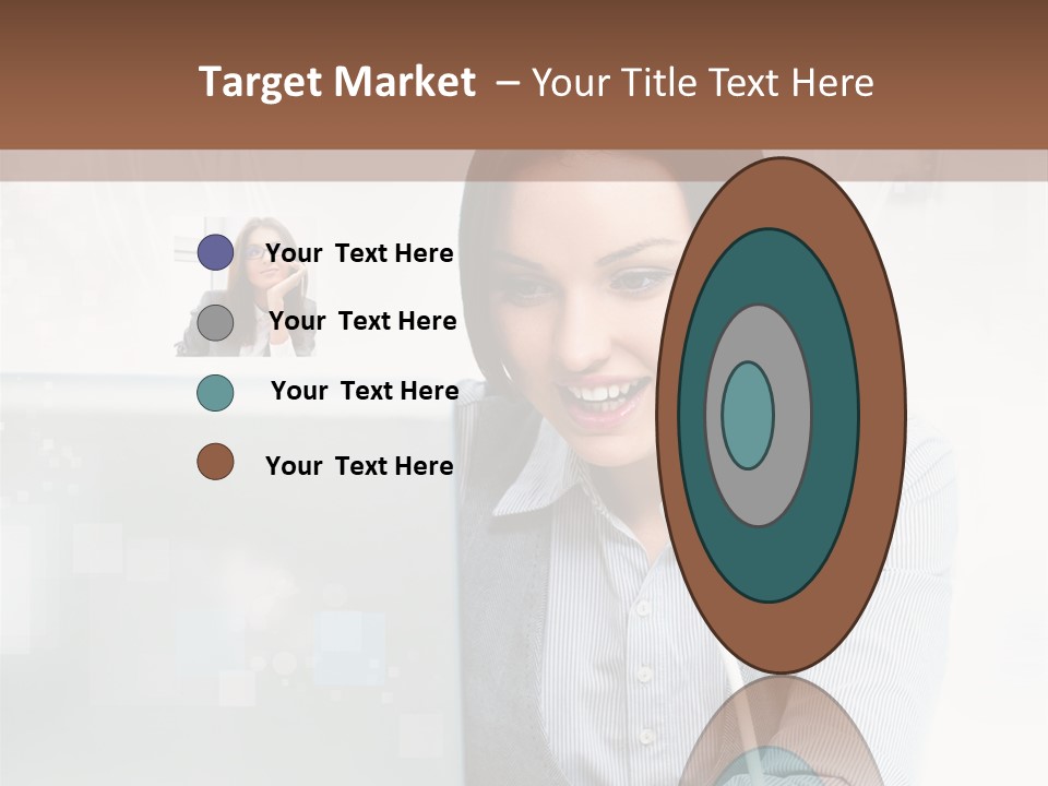 A Woman Sitting In Front Of A Laptop Computer PowerPoint Template