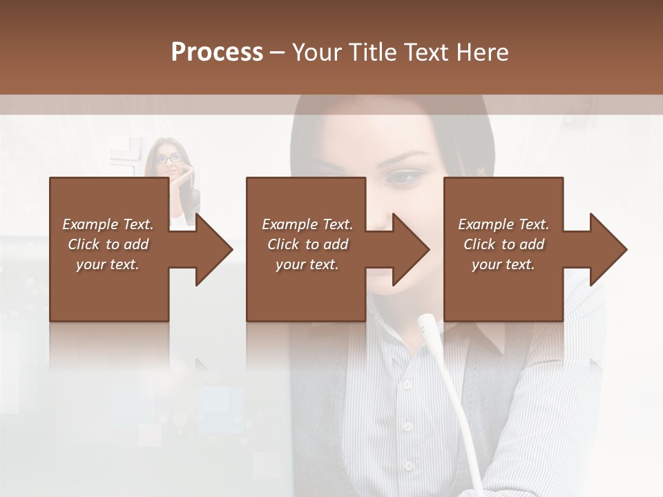 A Woman Sitting In Front Of A Laptop Computer PowerPoint Template