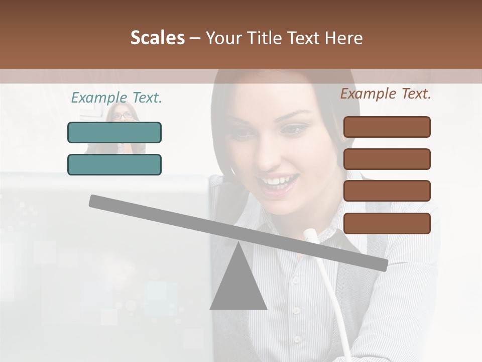 A Woman Sitting In Front Of A Laptop Computer PowerPoint Template