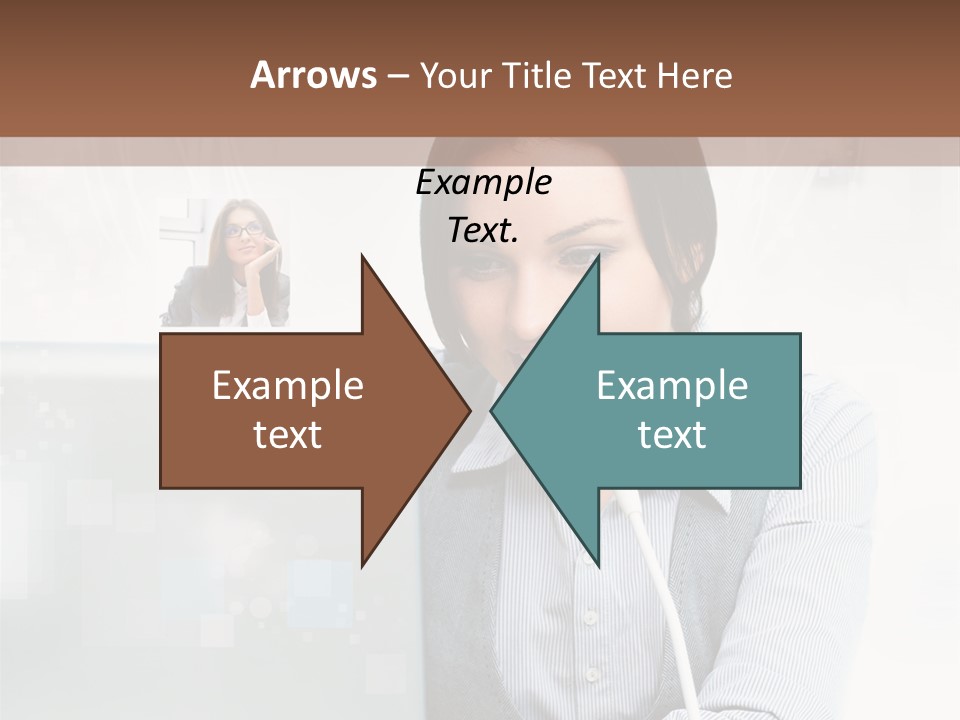 A Woman Sitting In Front Of A Laptop Computer PowerPoint Template