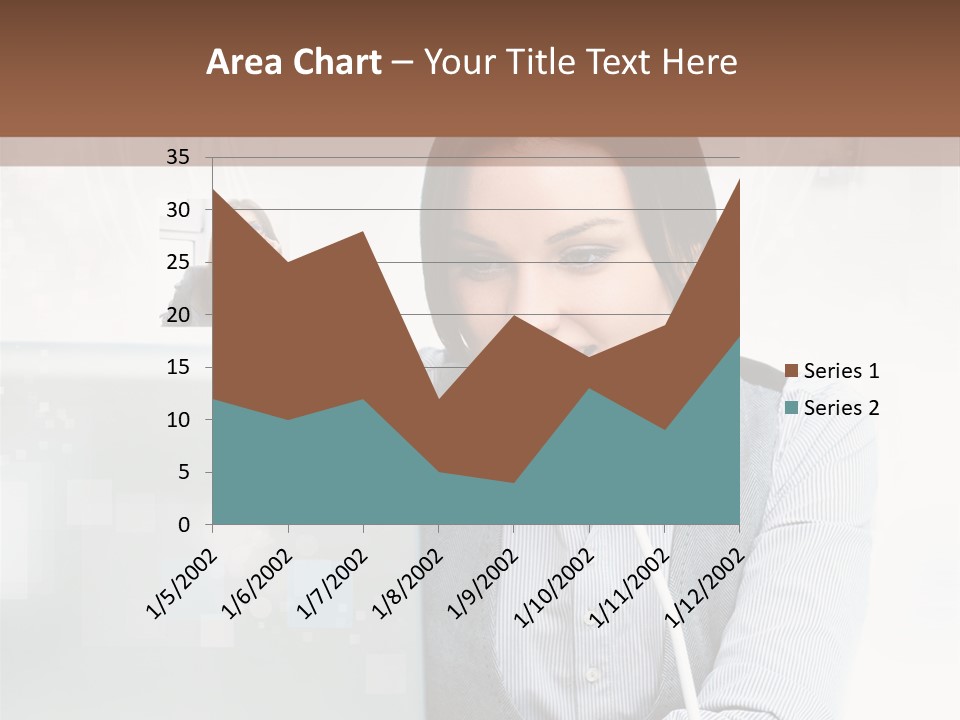 A Woman Sitting In Front Of A Laptop Computer PowerPoint Template
