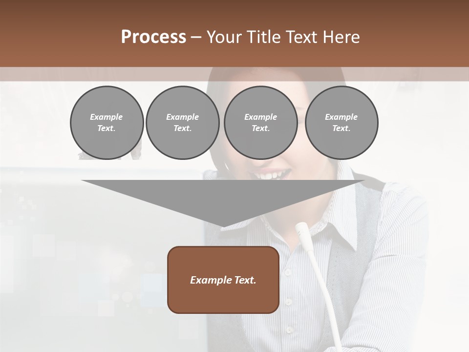 A Woman Sitting In Front Of A Laptop Computer PowerPoint Template