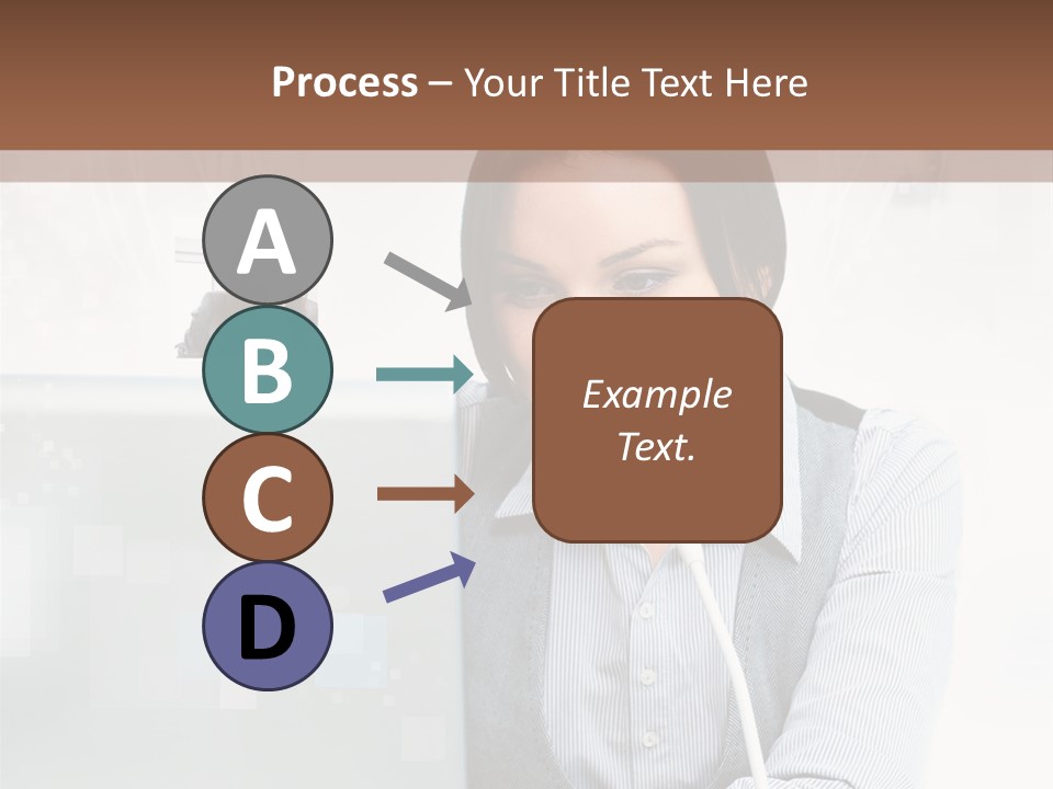 A Woman Sitting In Front Of A Laptop Computer PowerPoint Template
