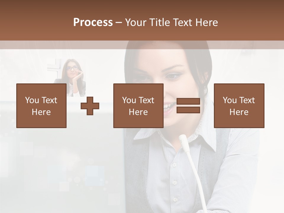 A Woman Sitting In Front Of A Laptop Computer PowerPoint Template