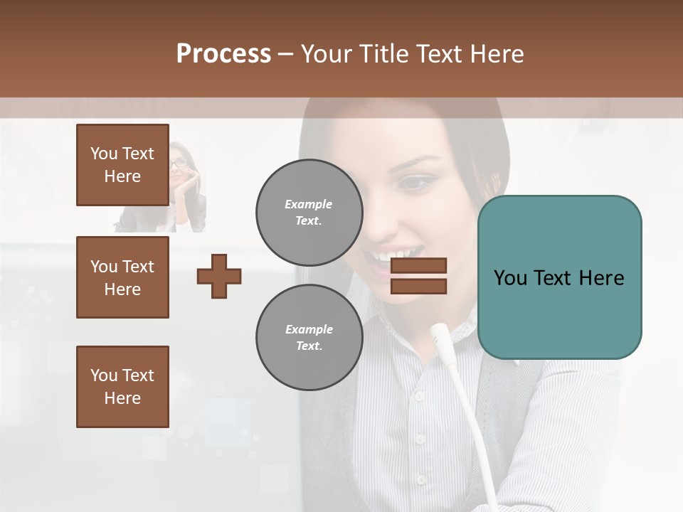 A Woman Sitting In Front Of A Laptop Computer PowerPoint Template