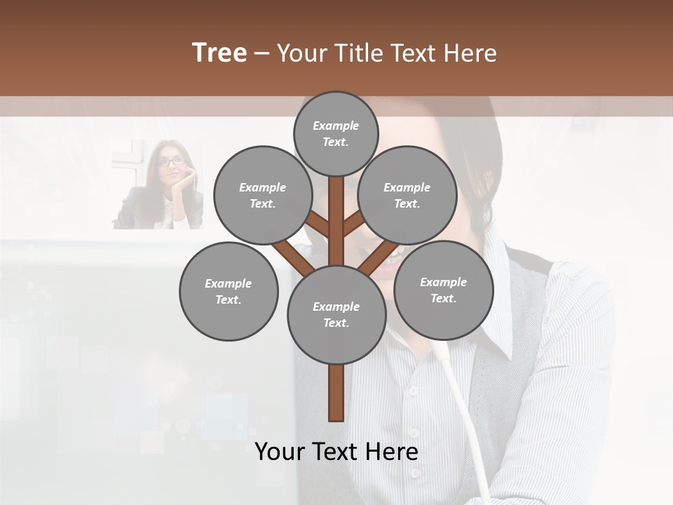 A Woman Sitting In Front Of A Laptop Computer PowerPoint Template