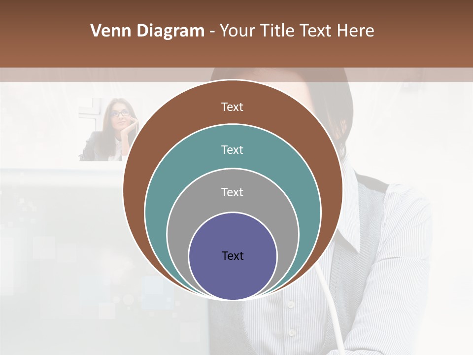 A Woman Sitting In Front Of A Laptop Computer PowerPoint Template