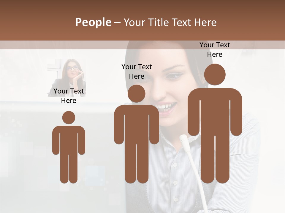 A Woman Sitting In Front Of A Laptop Computer PowerPoint Template