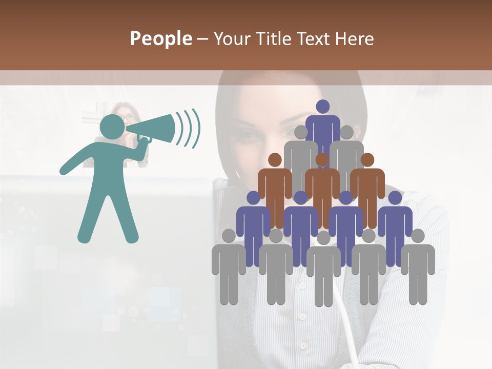 A Woman Sitting In Front Of A Laptop Computer PowerPoint Template