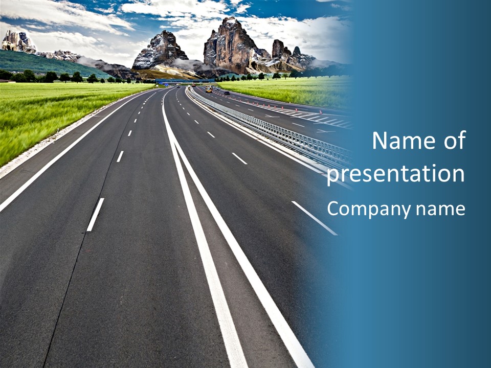 An Empty Road With Mountains In The Background PowerPoint Template