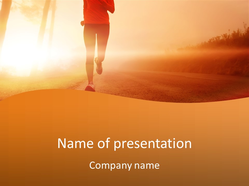 Woman Wellbeing Run PowerPoint Template