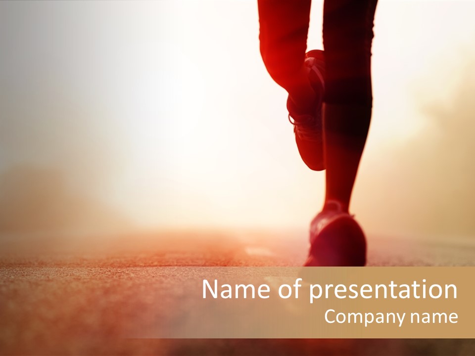 A Person Walking On A Road With The Sun In The Background PowerPoint Template