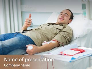 Indoors Bed Blood PowerPoint Template