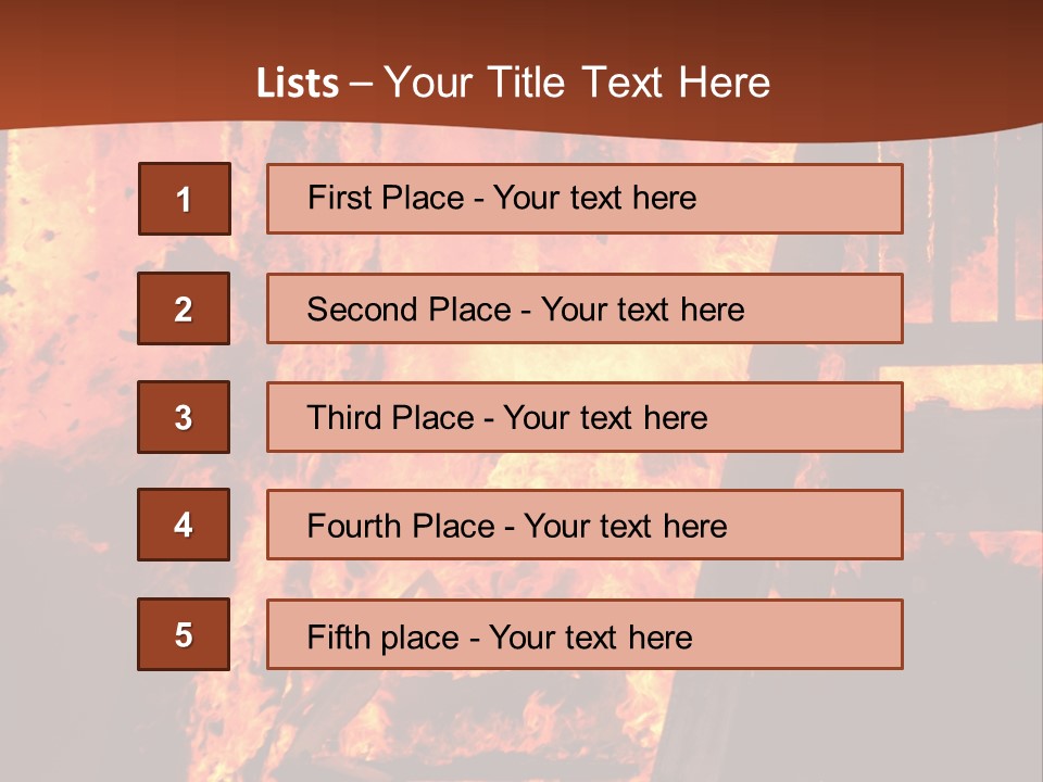 Bright Stairs Fire PowerPoint Template