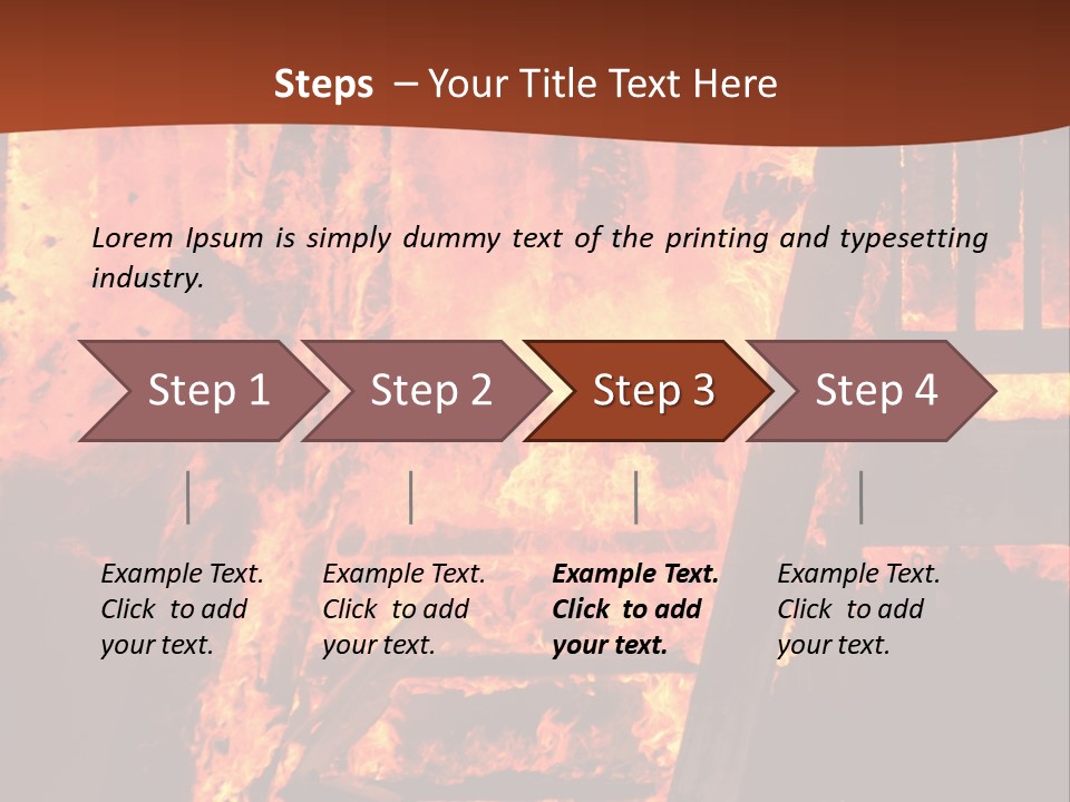 Bright Stairs Fire PowerPoint Template