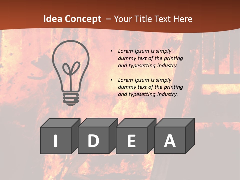 Bright Stairs Fire PowerPoint Template