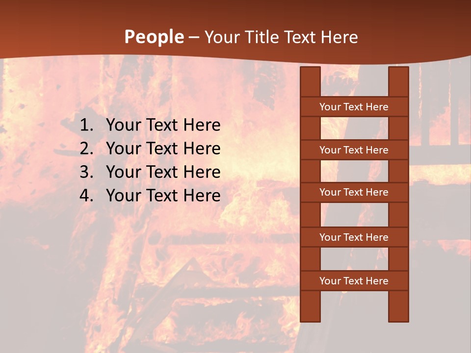 Bright Stairs Fire PowerPoint Template