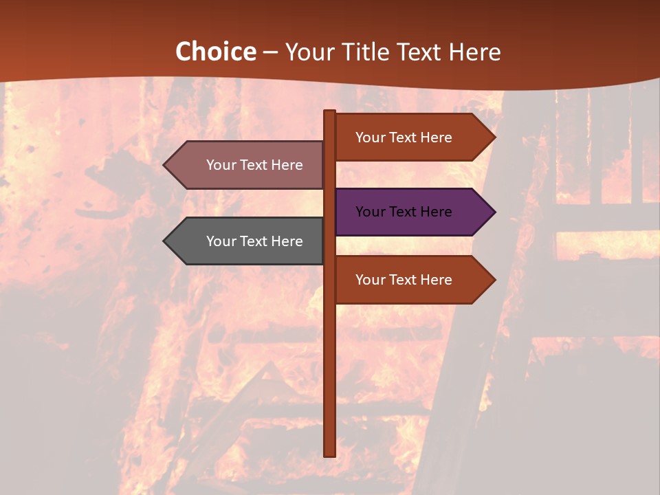Bright Stairs Fire PowerPoint Template