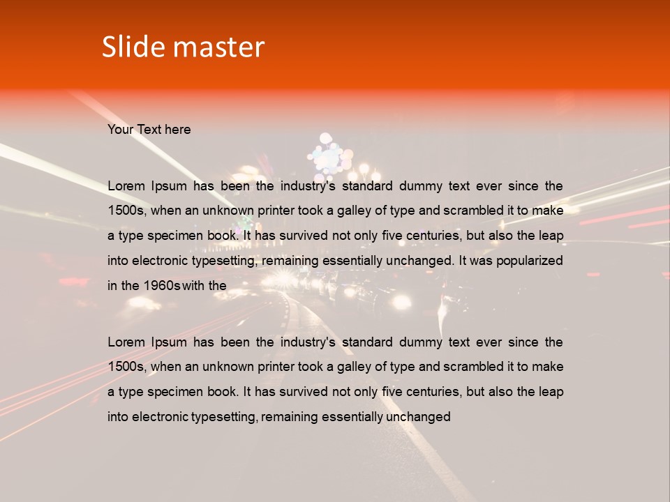 Lights Dusk Road PowerPoint Template