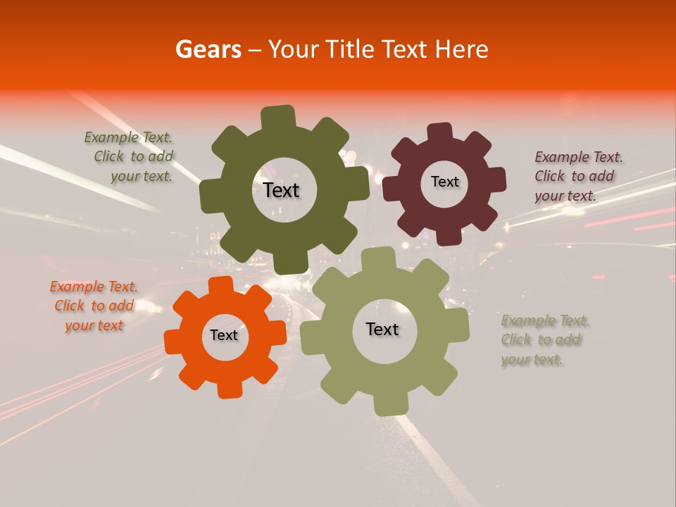 Lights Dusk Road PowerPoint Template