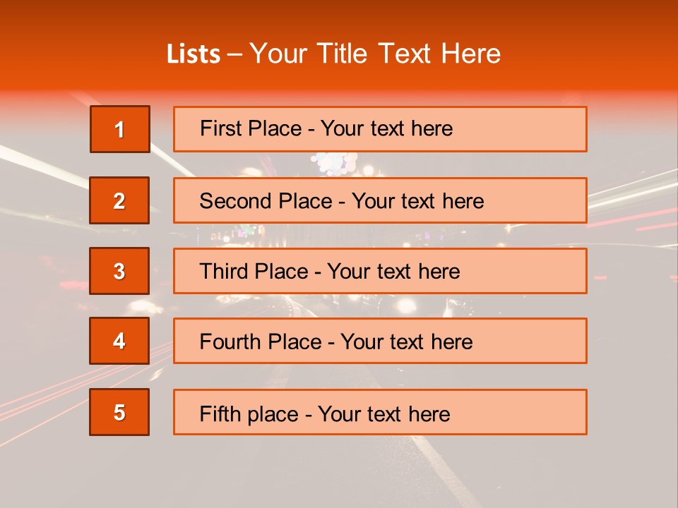 Lights Dusk Road PowerPoint Template