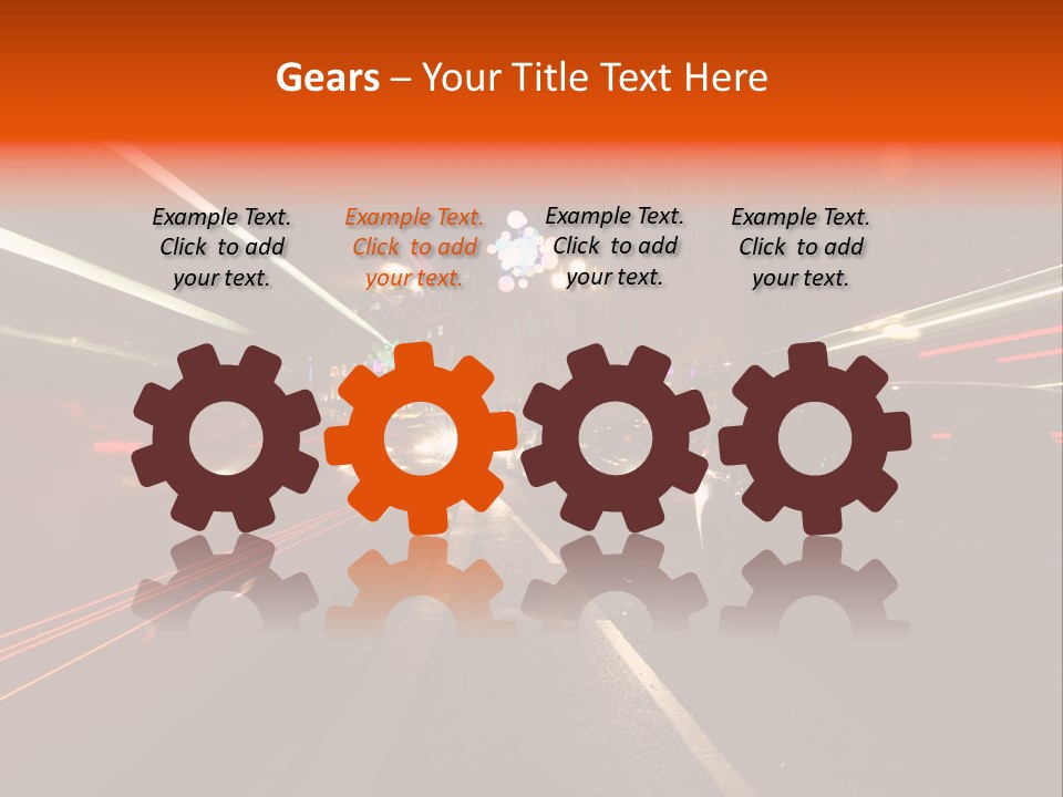 Lights Dusk Road PowerPoint Template