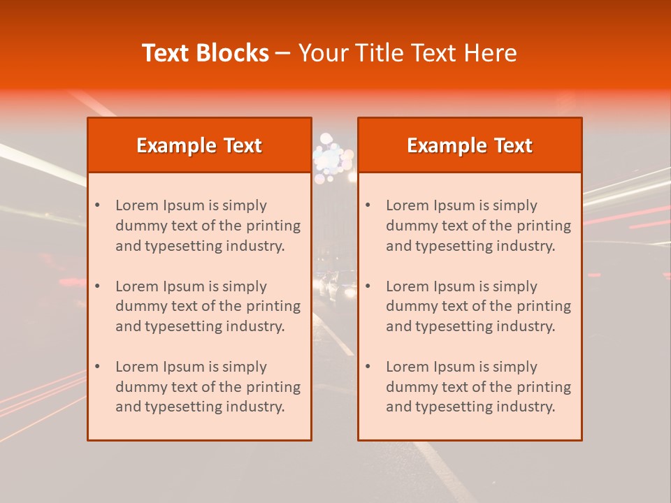 Lights Dusk Road PowerPoint Template