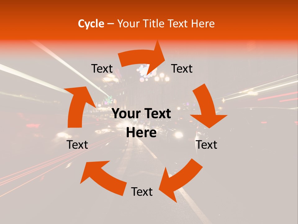 Lights Dusk Road PowerPoint Template