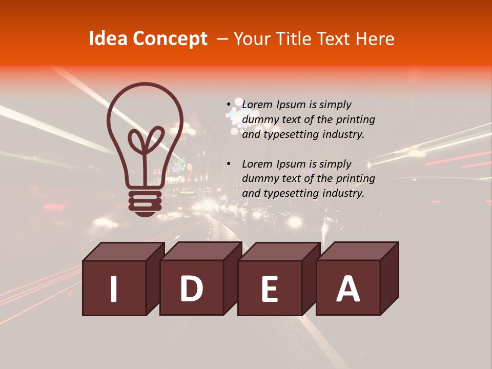 Lights Dusk Road PowerPoint Template