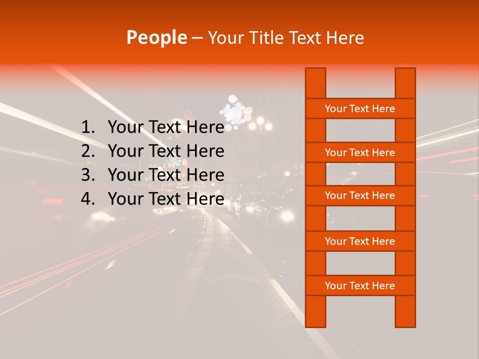 Lights Dusk Road PowerPoint Template